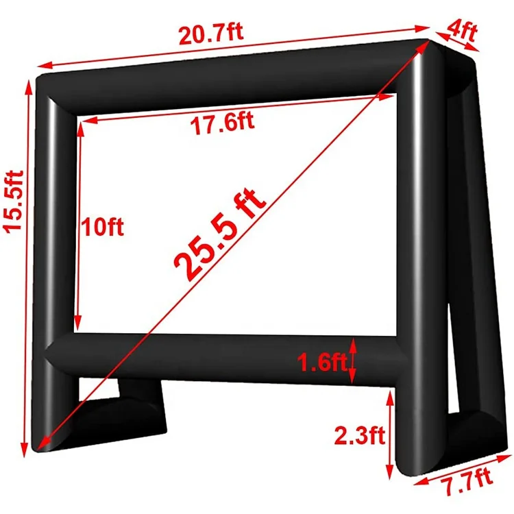 The Newest Outdoor Mobile Inflatable PVC Oxford Cloth Movie Hd Projection Inflatable Advertising Screen