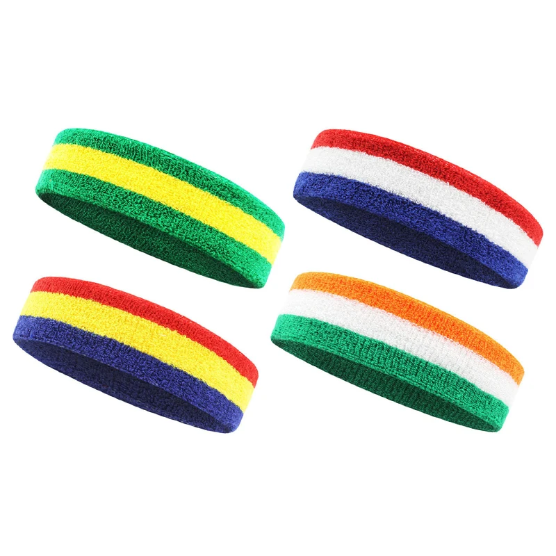 Custom Logo Cotton Embroidery Tennis Basketball Elastic Sports Headband For Women Men Sports Headband