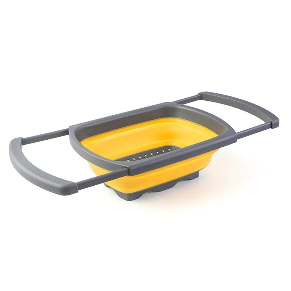Hot Sale Fruit Vegetables Basket Kitchen Strainer Silicone Collapsible Colander