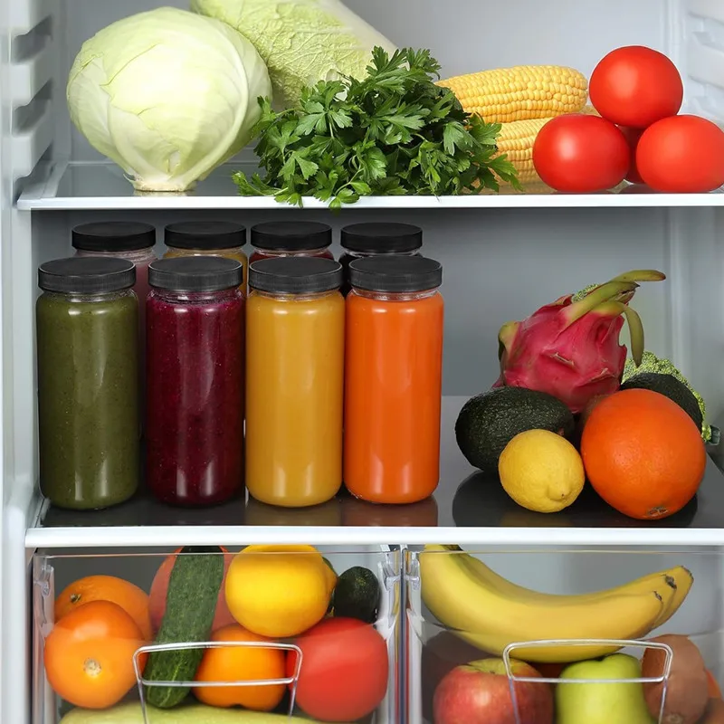 Wholesale 16oz Custom Glass Bottles with Straw and Black Lid 500ml Water Drink Juice Cup Milk Bottle