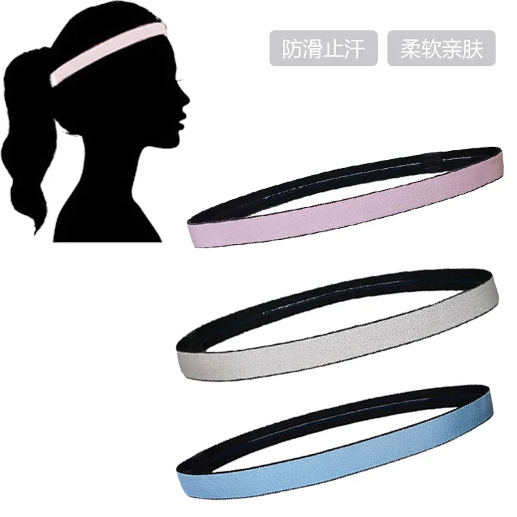 Solid Color Skin-friendly Man Running Fitness Yoga Outdoor Silicone Hair Strip Sweat Guide Elastic Sports Headband