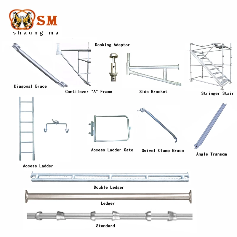Steel Cuplock Scaffold for Sale Powder Coated Cup Lock Scaffolding system Ledger for Building