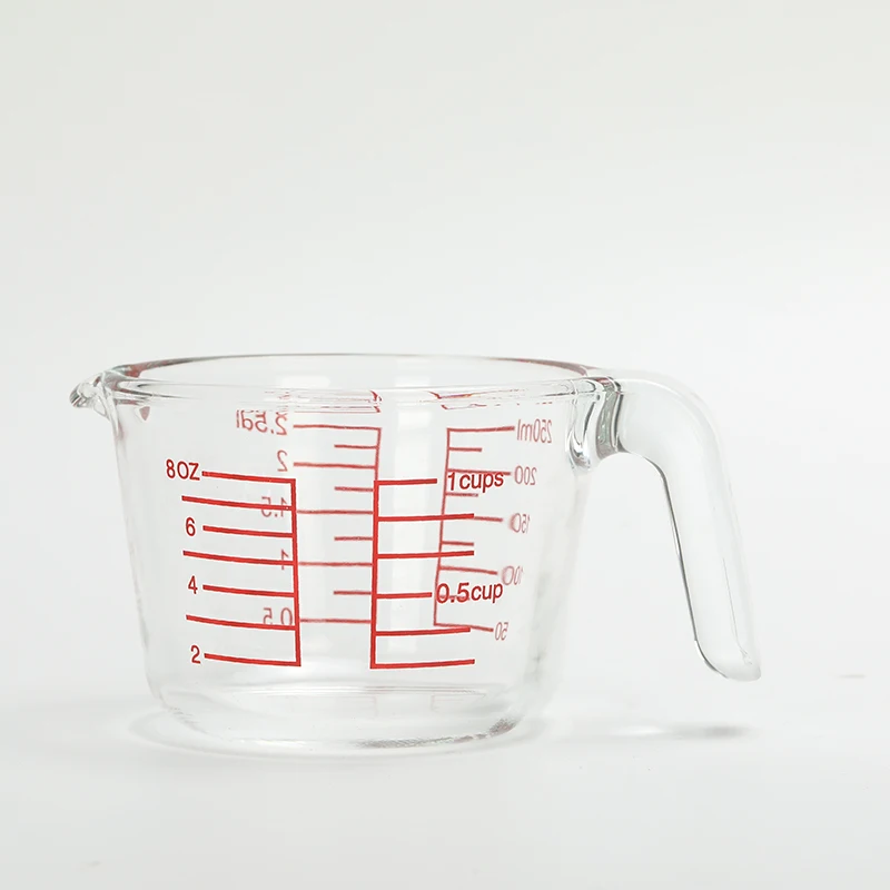 250 мл 500 1000 мерная чашка хлебобулочные устойчивые стеклянные чашки с ручкой набор со шкалой