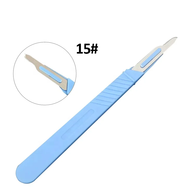 CE certificate Disposable sterile surgical scalpel #15, surgical dental scalpel with plastic/stainless steel handle