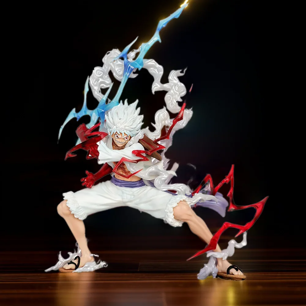 Glow GK Anime Onepieces Lightning Nika Luffy Gear 5 PVC Action Figure Unisex Cartoon Toy from Japan Based