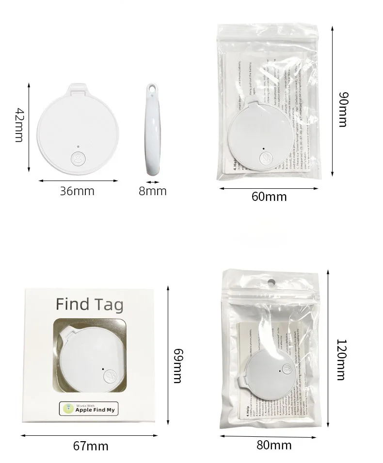 JOYPET AirTags Key Finder Beacon for Vehicle Child Pet Dog Collar Tracking Airtag MFi Certified Small Mini GPS Tracker Alarm
