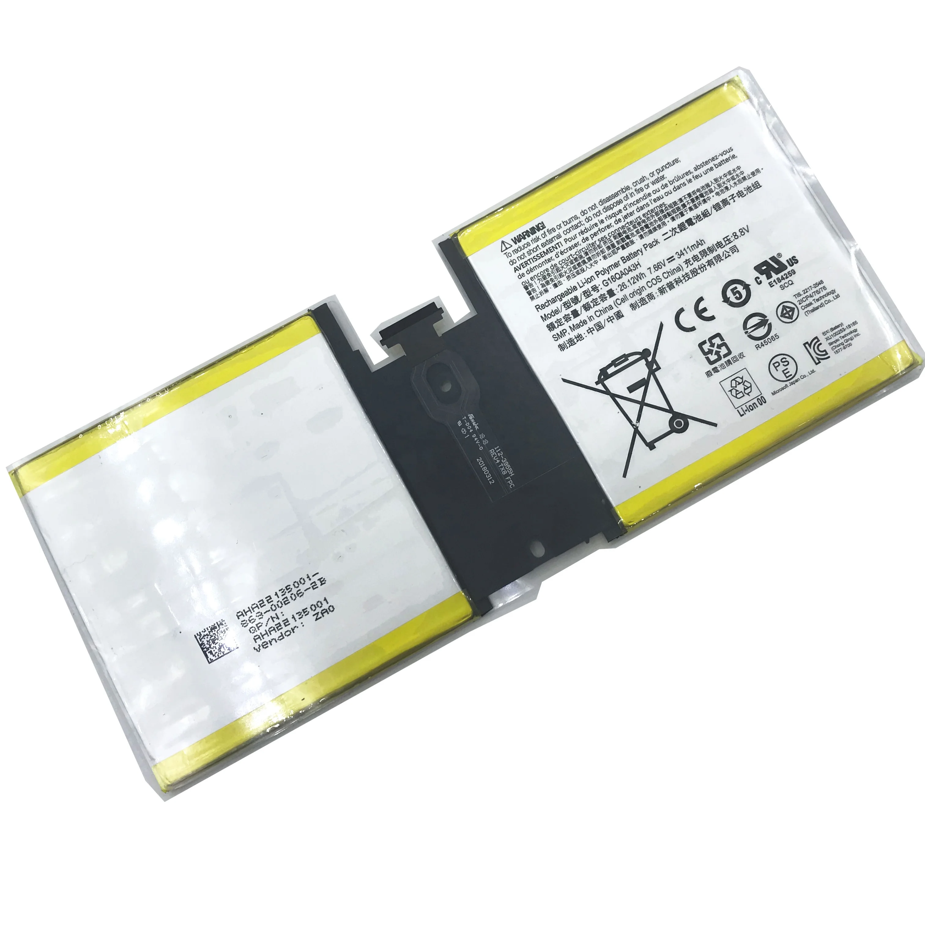 Genuine G16QA043H Battery for Microsoft Surface Go 1824 Series Tablet 7.66V 3411mAh