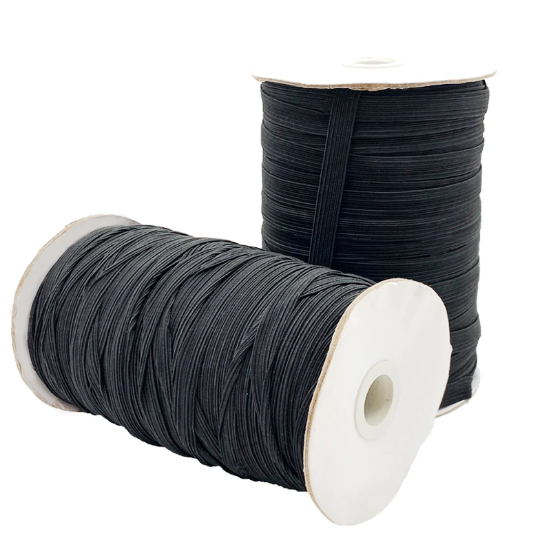 Hot sale polyester knitting elastic braided stretch for bra straps bag cords with 5mm 6mm 7mm wide in stock