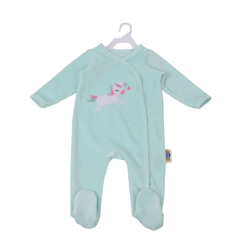 
wholesale Newborn Boys Girls Long sleeves Jumpsuits Soft Warm Velvet Stretches Foot Baby Romper Bodysuits Clothes 