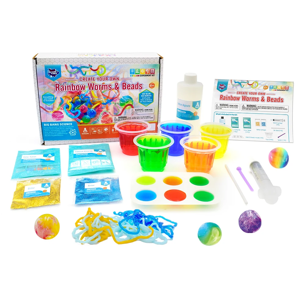 Stem Learning Toys DIY Education Science Experiment Toy for Kids 8-14 Years Old Fun Rainbow worms & elf magic water elf Party Ga