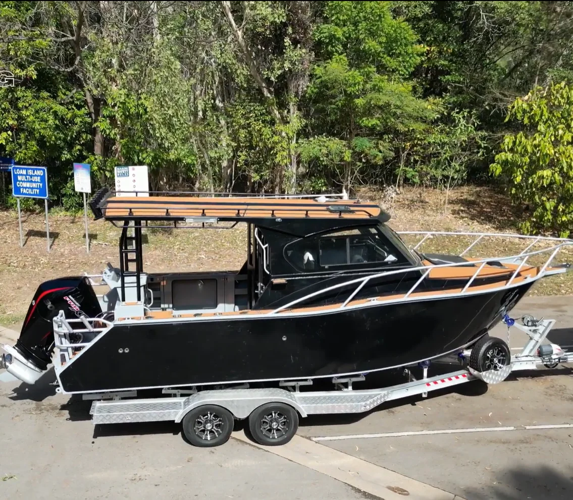 CE certificated Chinese Aluminium Boat 7.5m 25ft aluminum Cabin Cruiser Marine fishing boat for sale