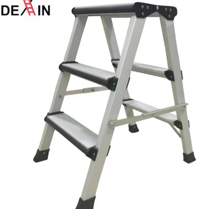 Two Side Ladder Household Ladder Folding Step Stool Portable Handy Work Ladders with Anti-collision Bar for Home