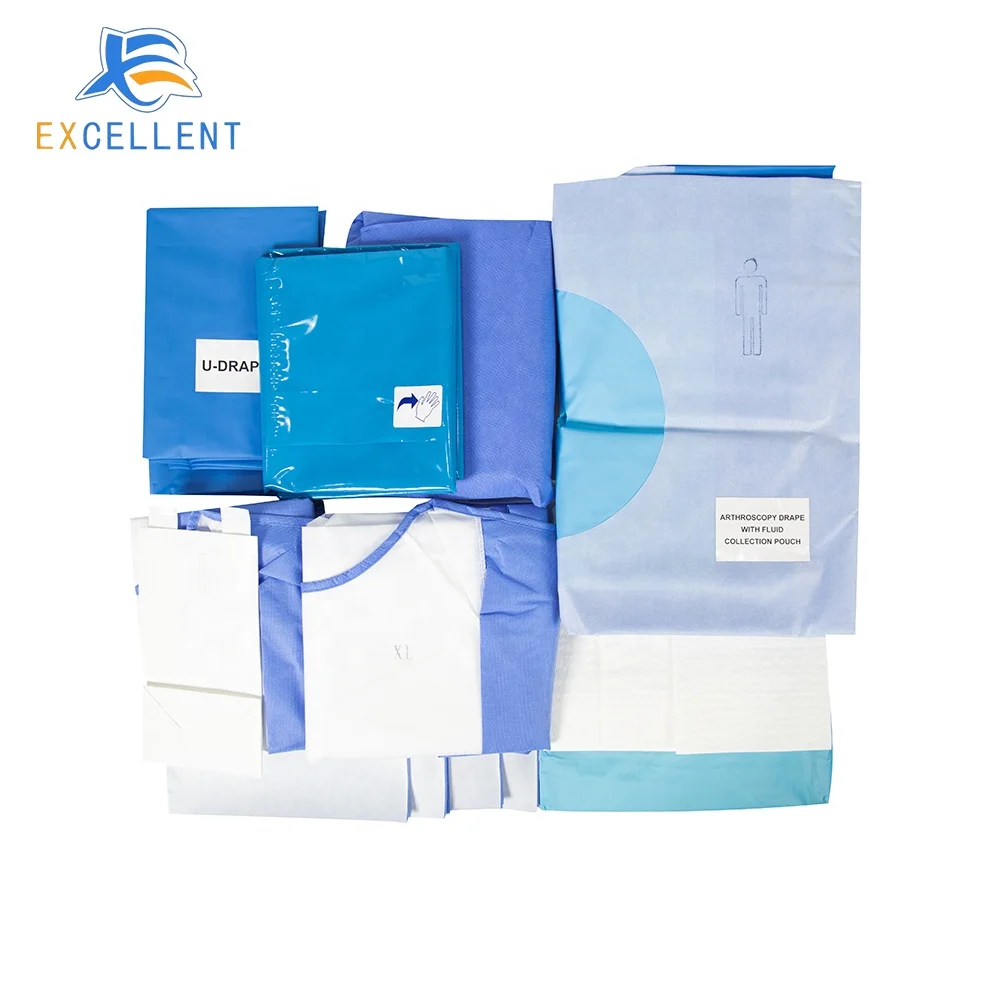 New promotion 2022 Sterile Surgical Kits Factory High Quality Lower Extremity Laparotomy Drape Kit Pack Surgical Gown