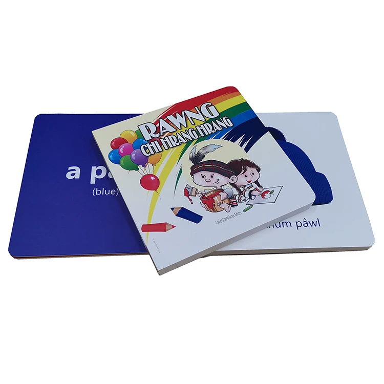 Custom Design CMYK Printing Baby Story Cardboard Book Language Early Learning