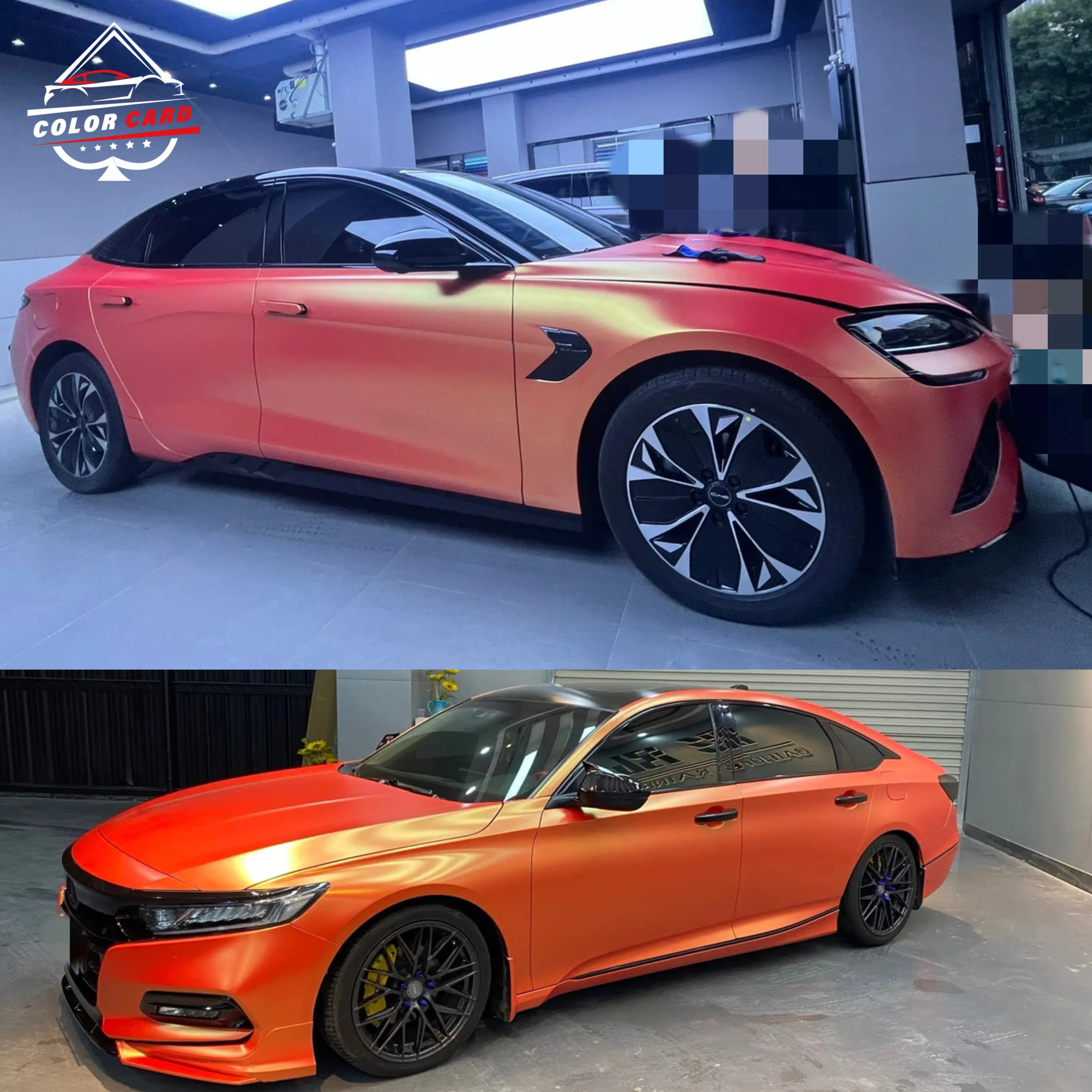 Air Bubble Free Matte Diamond Golden Orange Car Vinyl Wrap Sticker Color Change Metallic PVC Film