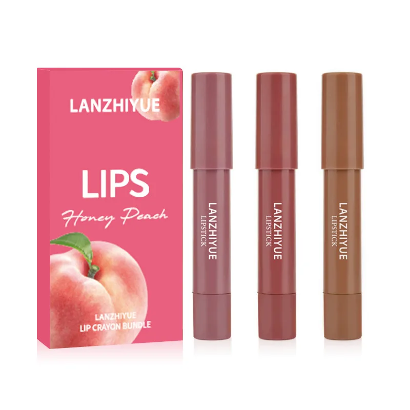 explosive fruit and peach Moisturizing mist lipstick Non-stick cup lip gloss pen three sets