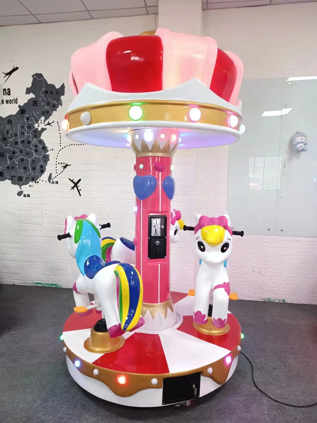 indoor backyard carousel  theme par carousel 3 seater kids carousel