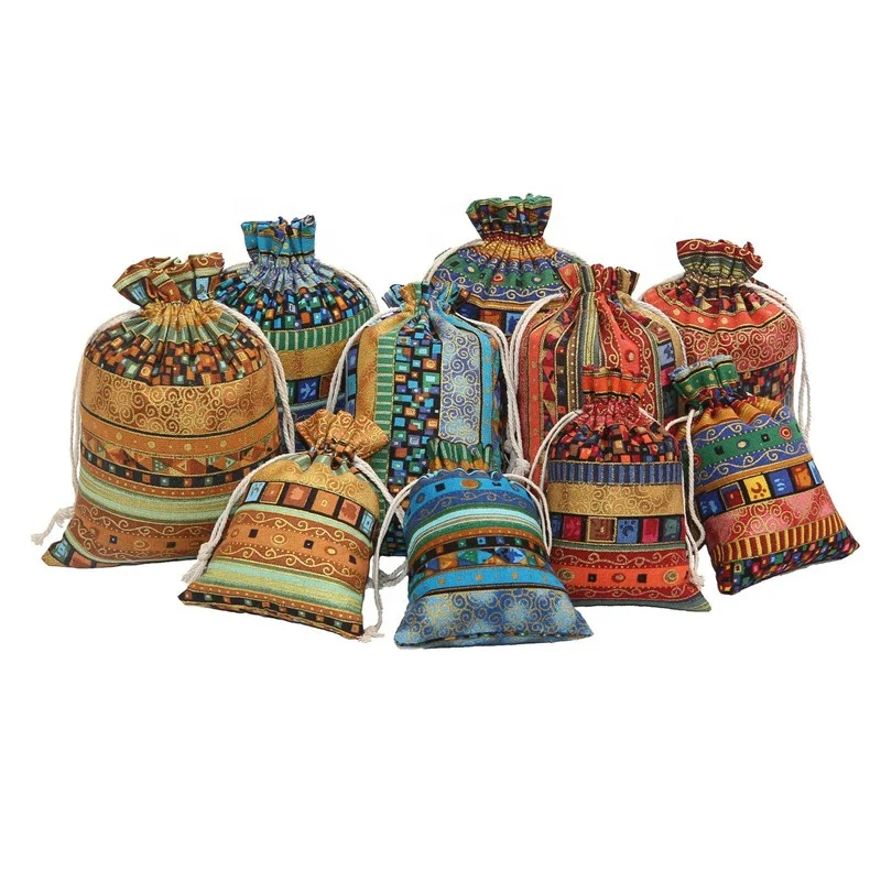 
Drawstring Pouches Cotton Gift Jewelry Bags Wedding Favors Vintage Herbal Sachet 