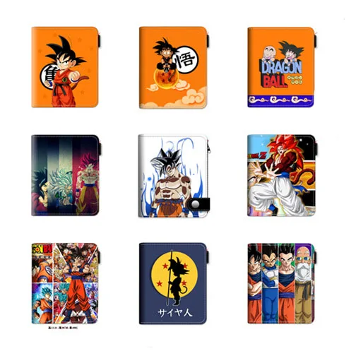 10 Style Anime DragonBall  Zipper Cos Goku Pu Leather Folding Cartoon Student Short Portable Wallet