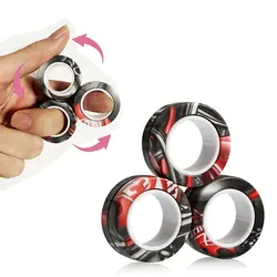 Finger Magnetic Rings Toy Decompression Fingertip Magic Gyro Toys Anxiety Disorder ADHD Stress Spinning Top Fidget Spinner Toys