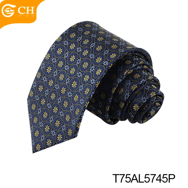 OEM ODM профессиональный поставщик галстук повседневный элегантный Пейсли Цветочный желтый на заказ причудливый Королевский синий из полиэстера