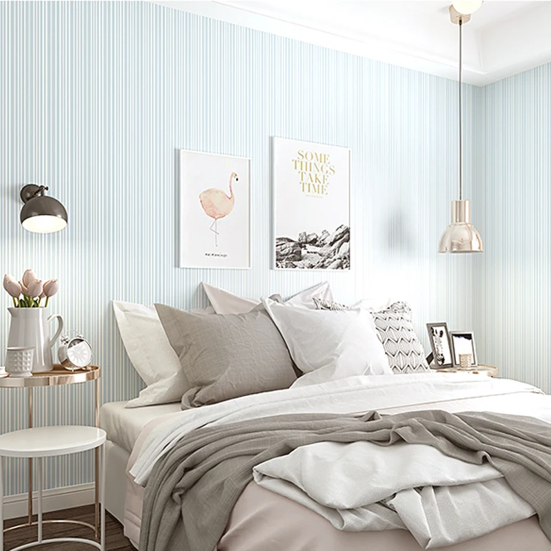 Soft lines wallpaper vertical stripe wallpaper living room background interior wall decoration material simple modern wallpaper