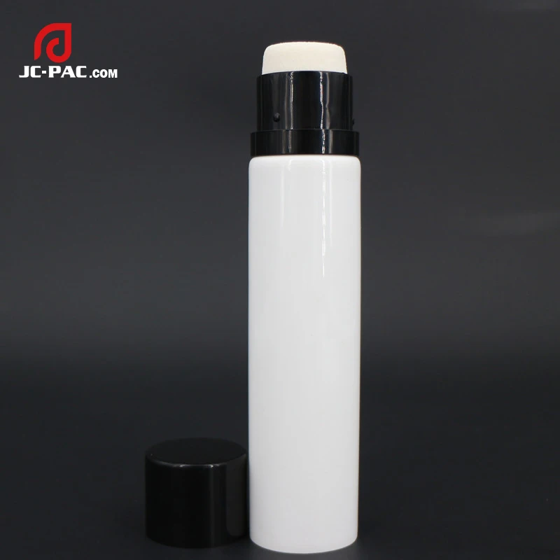 
35mm White Plastic Cosmetic Foam Tube with Sponge Applicator Head 