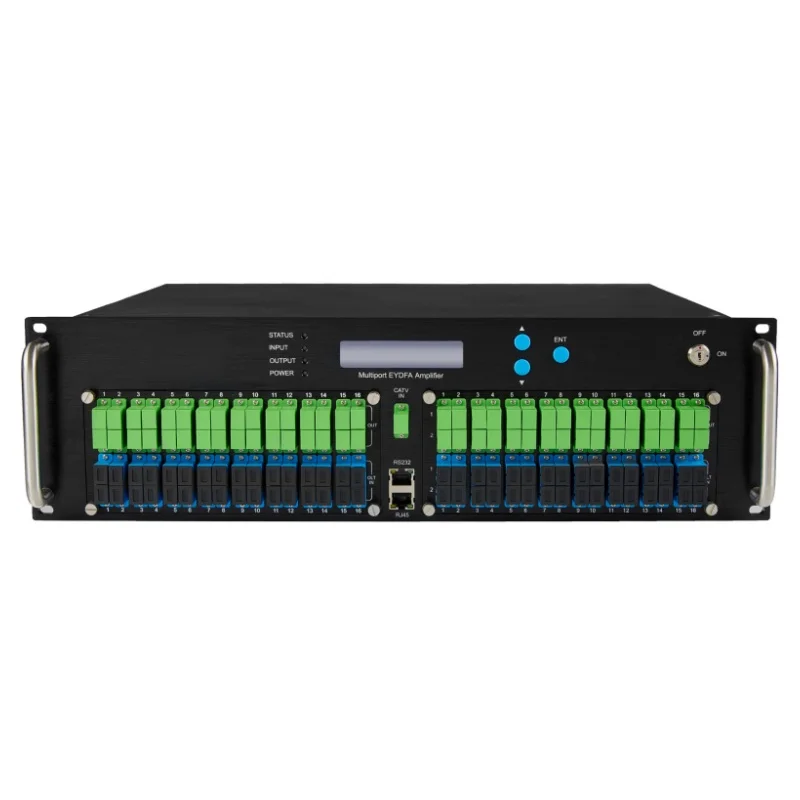 FTTH EDFA WDM 64 ports 22dB High Power Optical Amplifier with SC/UPC input, SC/APC output