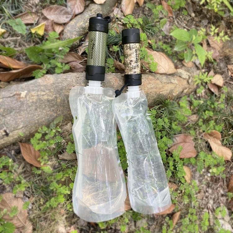 Diercon fast flow rate with 6L water bag outdoor portable water filter straw for camping hiking backpacking