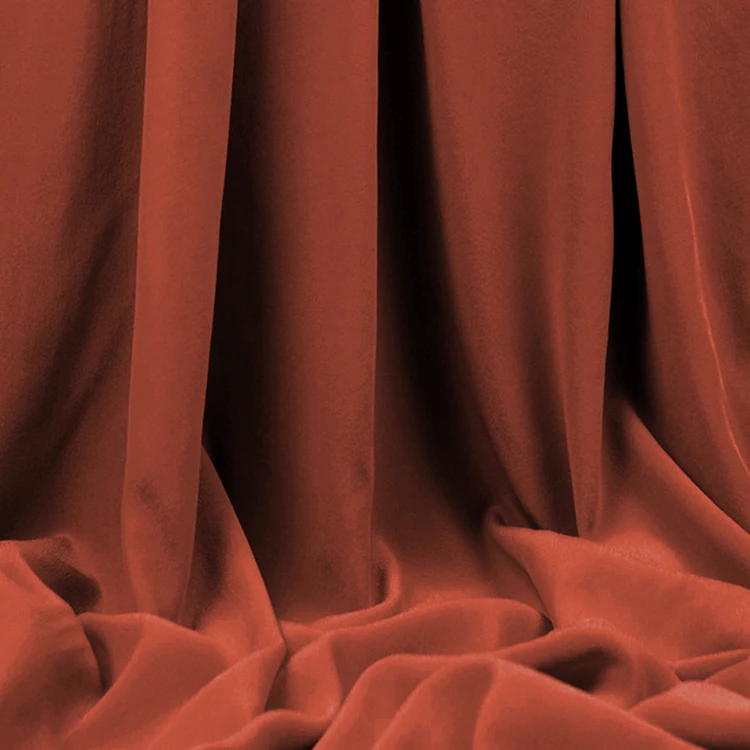 silk crepe fabric 16mm CDC 114cm width No.18 rust red color sell by the yard dress fabric