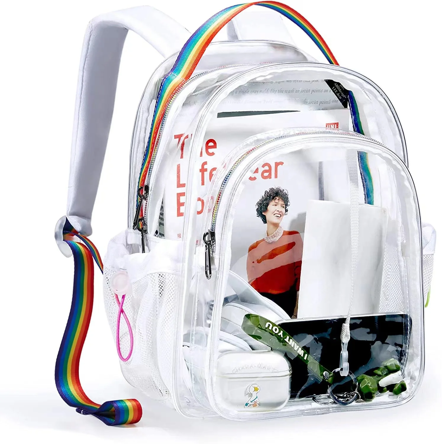 Custom Stylish High Quality PVC Transparent Backpack Bags Clear Waterproof Durable Bag for Kids in School