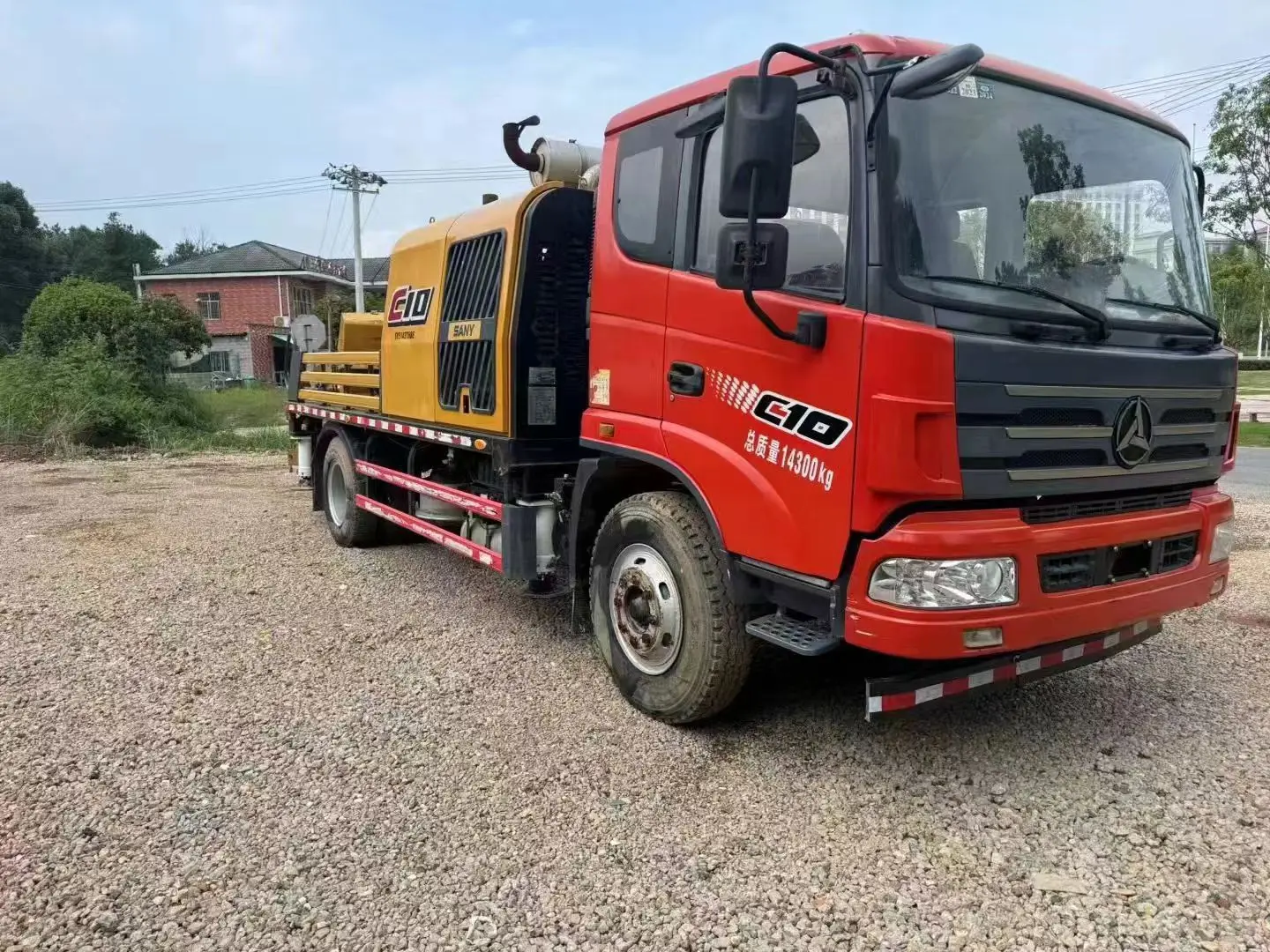 21 Years Sany 9025 Used Concrete Truck Mounted Pump 800m Vertical Conveying Distance FOR Construction Site