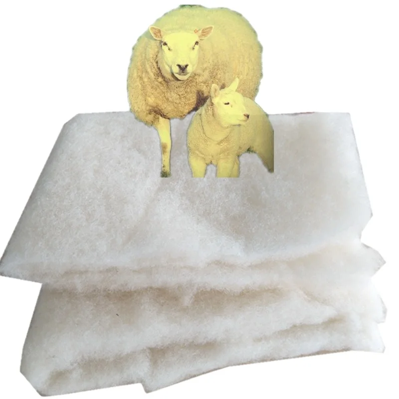 AOBO GOTS certificated nonwoven pure sheep wool organic Eco-Friendly wadding for quilting padding for winter jacket