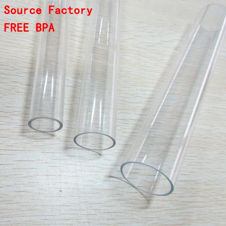 Clear hard plastic pipe cylinder tube