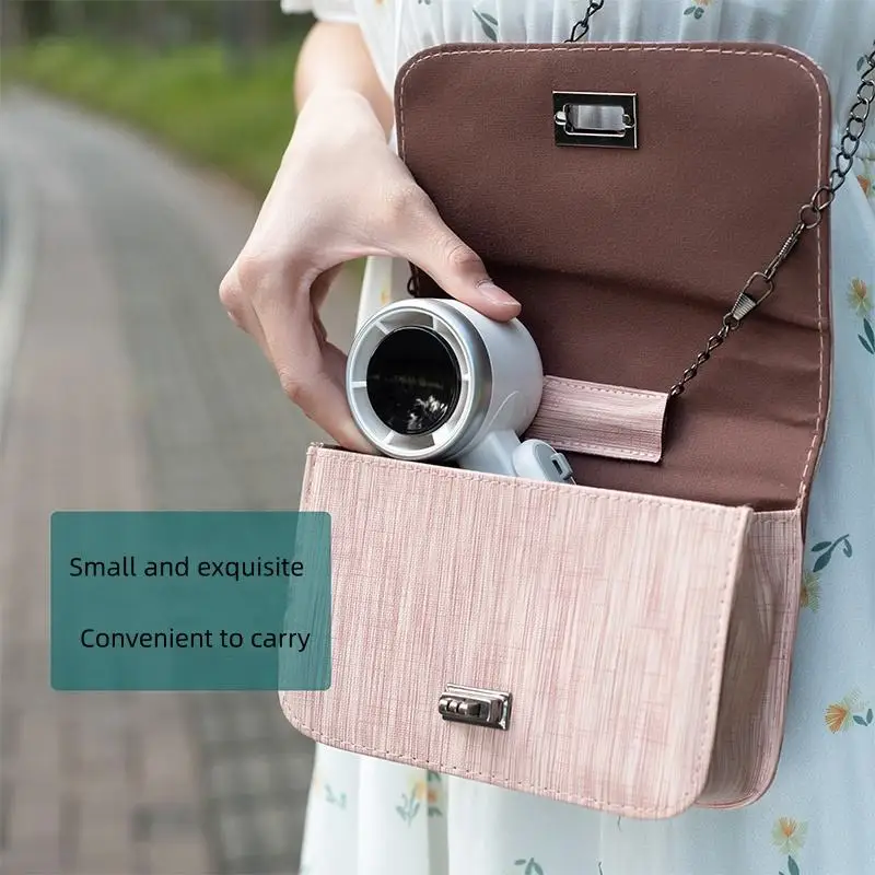 New Design Foldable High Speed 13550rpm Handheld Turbo Fan Personal Desk Fan Wearable Small Mini Fan with Smart Digital Display