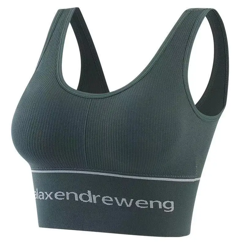 Классический стиль alaxendre беспроводной вибратор для женщин бесшовные спортивные брюки для занятий спортом, фитнес-Бюстгальтер с застежкой-молнией на спине, обертывание груди укороченный топ