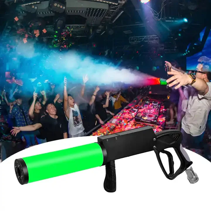 Handhold Gatling CO2 Led Gun Jet Machine Dj Equipment Stage Special Effect RGB Led CO2 Smoke Gun