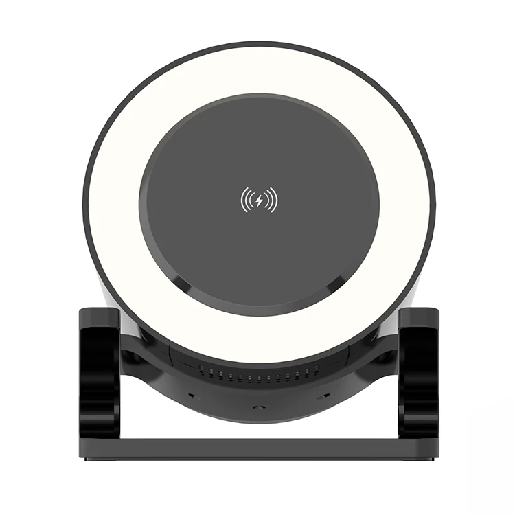 6064Q 2022 private mold 4 in 1smart table lamp 3 grade led 15W smartphone mobile phone wireless fast charger bt speaker