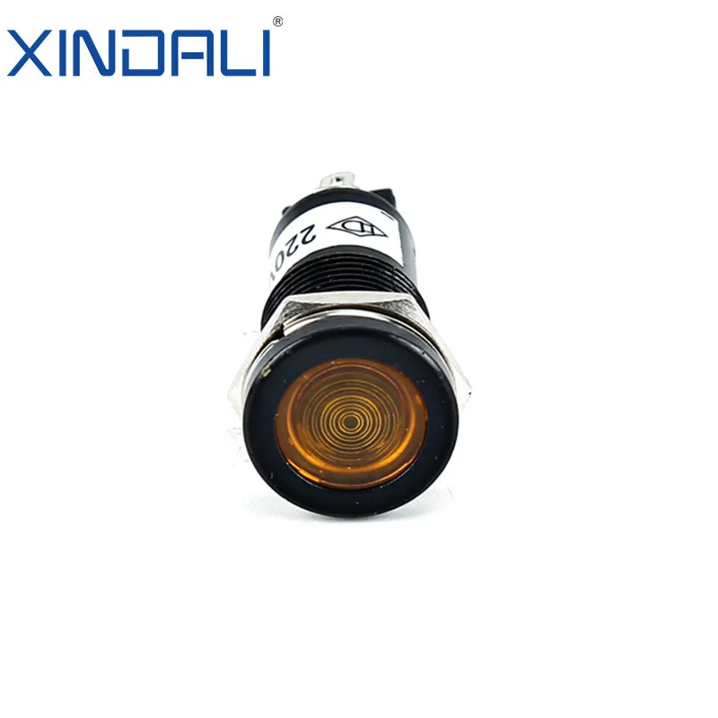 AD22C-10D 110v 12v 10mm Metal Indicator Light Waterproof LED power Warning Round Signal Lamp