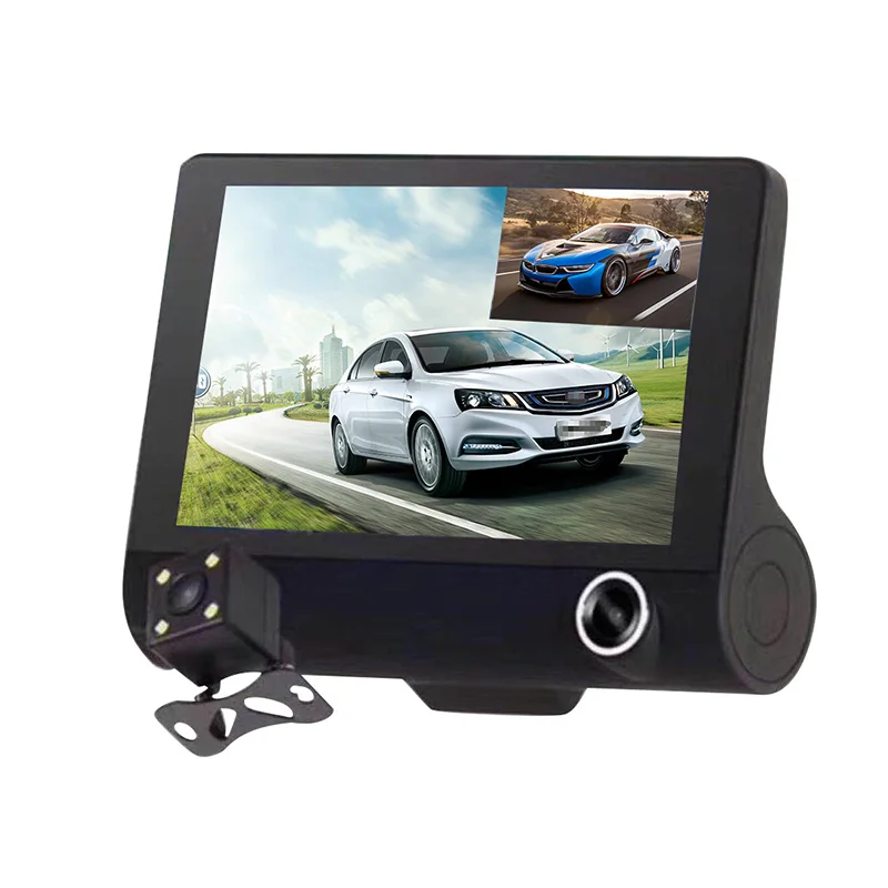 3 Way Driving Data Speed Digital Dvr Recorder Front Interior Rear Three Channel Dash Camera Blackbox Car Recorder