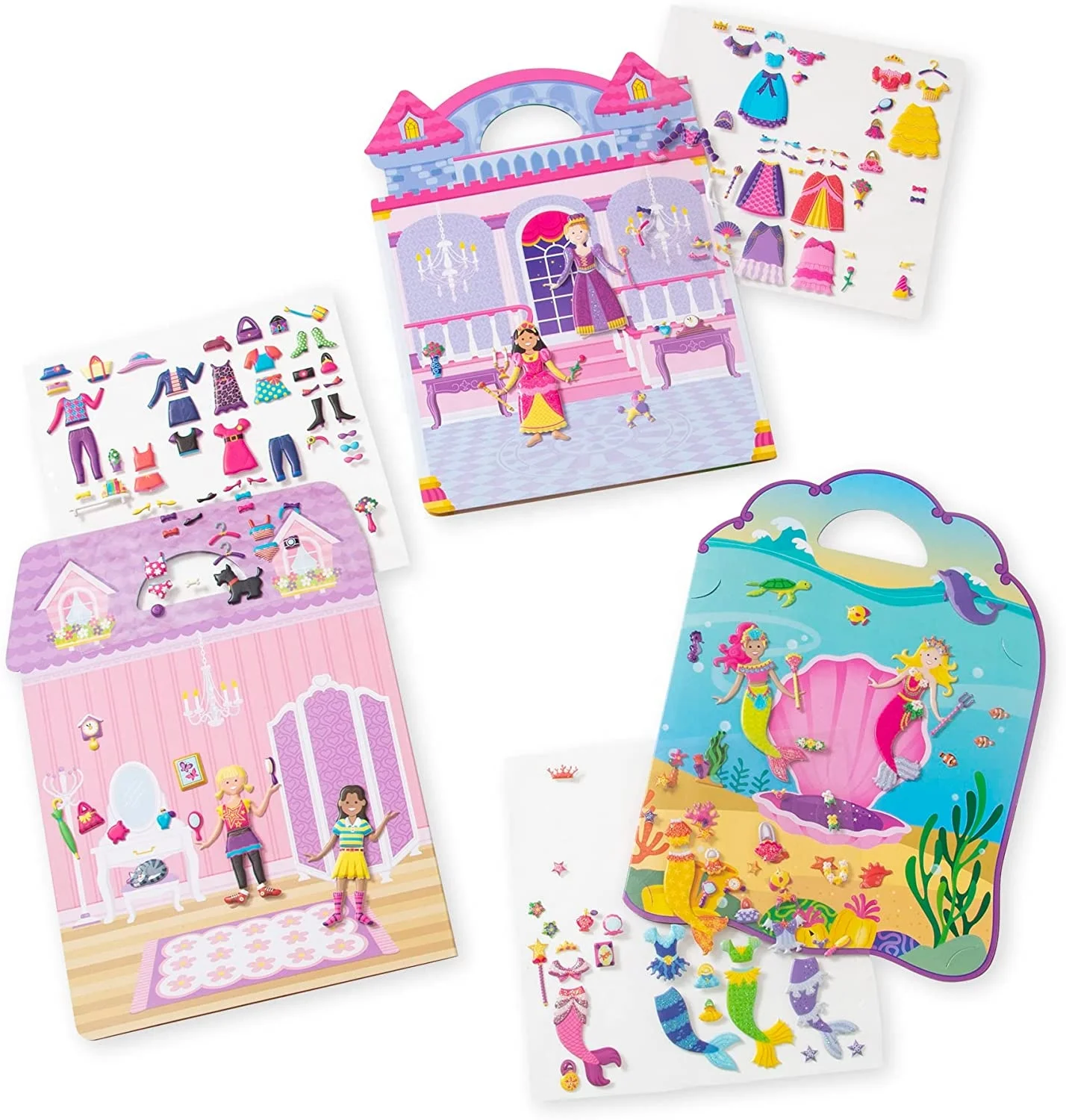 Puffy Sticker play Set  Reusable   Dress Up Doll Stickers princess puffy Sticker Book