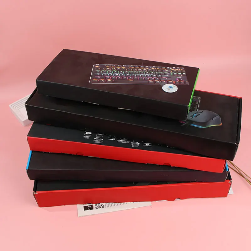 factory price make corrugated paper keyboard package box custom print logo mouse headphone boxes for consumer electronic