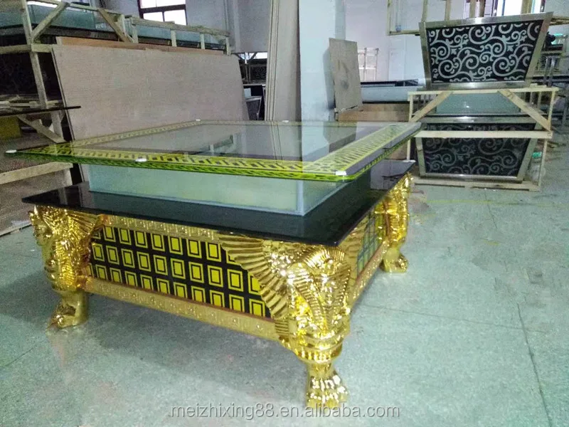 
factory direct sell KTV creative tea table European style mass selling box tempered glass table glows 
