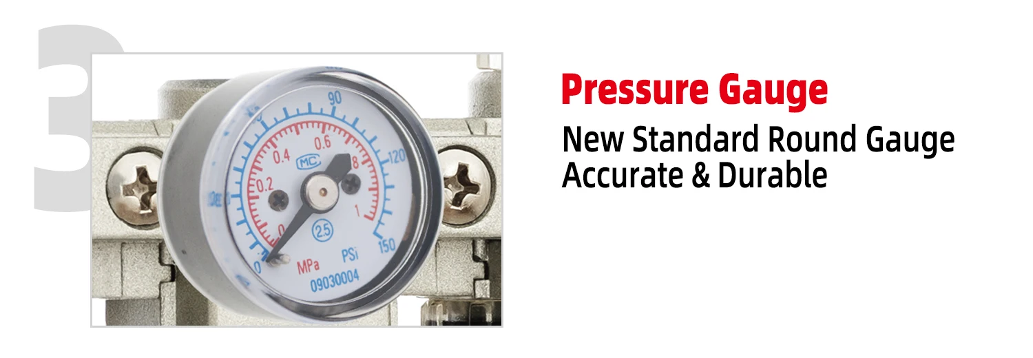 XMC HNAC2010-02 G1/4' FRL pneumatic air filter regulator lubrication construction machinery truck production equipment