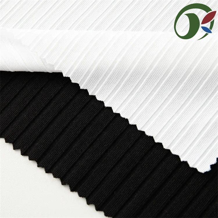 Milk Silk Pit Strips 95% Polyester 5% Spandex Stretch Ribbed Knitted Fabric Material Suitable for clothing