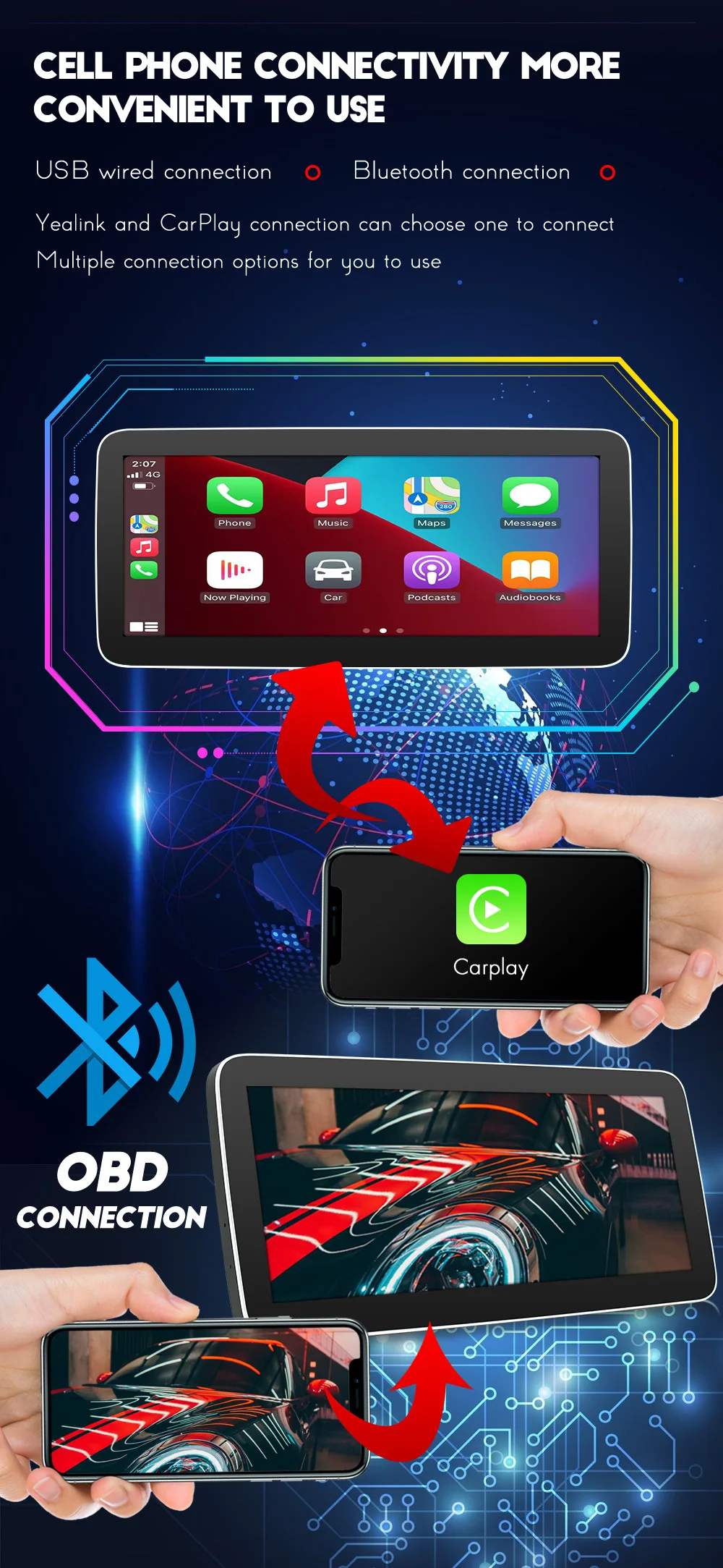 12.3 inch Android Car Radio DVD Player 3G 32GB CarPlay USB GPS WIFI DSP Touch Screen Car Monitor