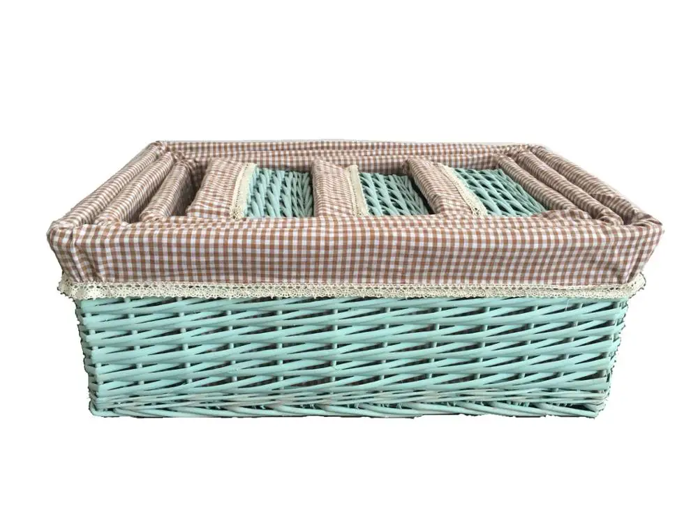 Handmade Weave Rattan Basket Willow Storage Baskets Laundry Cloth Wicker Basket
