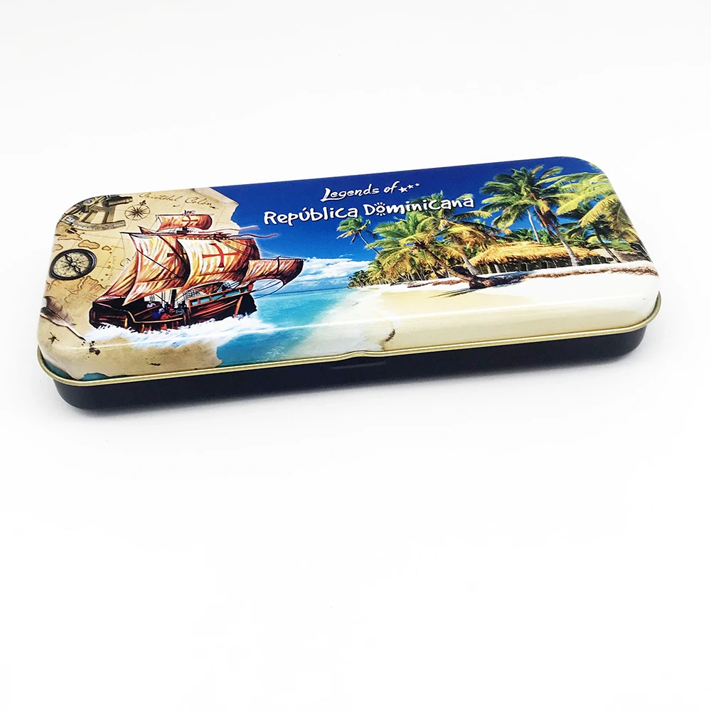 competitive price promotion gift custom printing rectangle metal tin pencil case