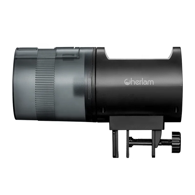 Cherlam Aquarium Fish Tank Fish Feeder Digital LCD Smart Timing USB Rechargeable Feeder Lithium Battery Fish Feeder