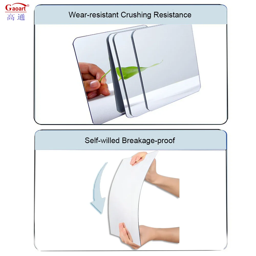 Factory Direct Sale House Decor Self Adhesive Stickers Plastic Large Flexible Unbreakable Wall Mirror Acrylic Sheet
